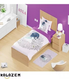 روتختی دخترانه کودک سفید و بنفش