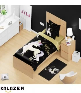 روتختی یک نفره مشکی اسب تک شاخ