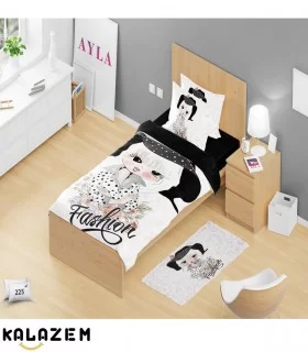 روتختی یک نفره دخترانه سفید مشکی