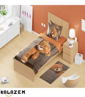 روتختی یک نفره کودک طرح خرس قهوه ای تدی