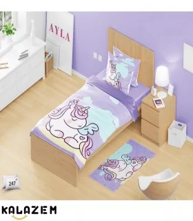 روتختی یک نفره طرح اسب تک شاخ بنفش