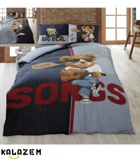 روتختی یک نفره طوسی طرح خرس