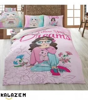 روتختی دخترانه یک نفره صورتی