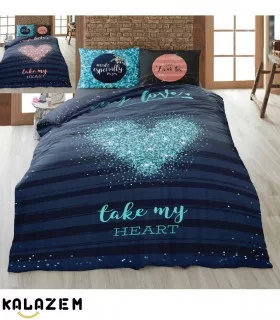 روتختی یک نفره آبی طرح قلب