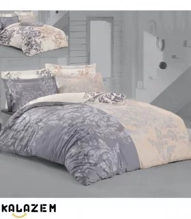 روتختی دونفره طوسی و کرم طرحدار