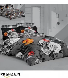 روتختی دونفره طوسی دورو طرحدار گلدار