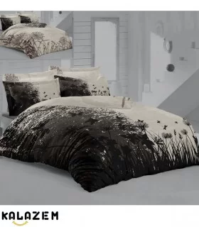 روتختی دونفره دورو طرحدار مشکی و سفید