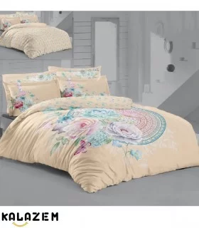 روتختی دونفره دورو طرح دار کرم