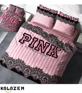 روتختی دونفره دورو طرحدار صورتی طوسی ترک