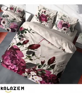 روتختی دونفره کرم گلدار دوروطرحدار ترک اسپرت