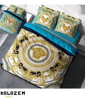 روتختی دونفره دورو طر حدار سفید طلایی ترک