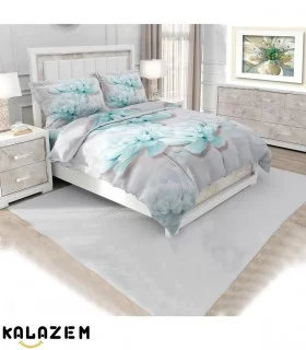 روتختی دونفره طوسی با گل آبی دورو برند زارا