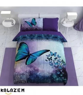 روتختی یک نفره بنفش طرح پروانه