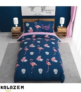 روتختی یک نفره سرمه ای طرح فلامینگو