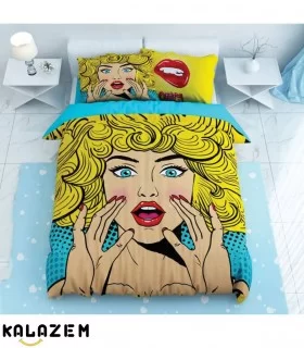 روتختی یک نفره دخترانه آبی و زرد ترک