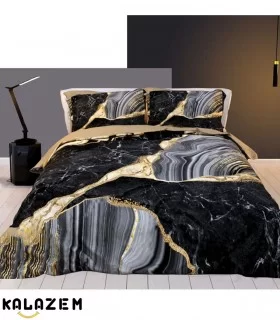 روتختی یک و دونفره مشکی و طوسی طرح سنگ مرمر