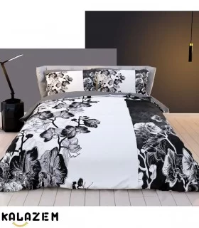 روتختی یک و دونفره سفید و مشکی طرحدار ترک ارزان