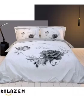 روتختی یک و دونفره سفید با گل رز مشکی