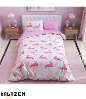 روتختی یک نفره صورتی طرح فلامینگو