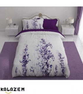 روتختی یک نفره ساده گلدار سفید و بنفش