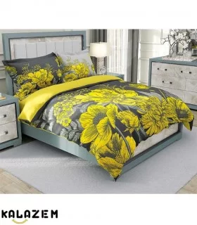 روتختی طوسی و زرد دونفره گلدار