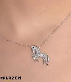 گردنبند نقره طرح اسب دخترانه