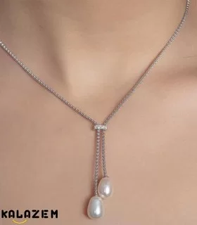 گردنبند نقره مروارید دار زنانه و دخترانه