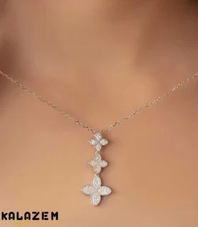 گردنبند نقره طرح گل دخترانه و زنانه