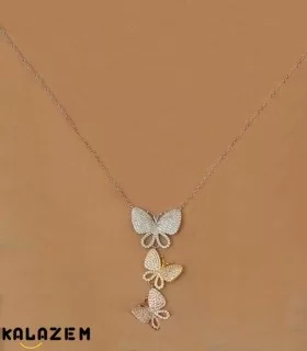 گردنبند نقره طرح پروانه دخترانه و زنانه