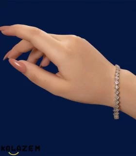 دستبند نقره نگین دار دخترانه و زنانه