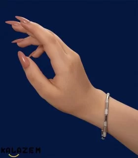 دستبند نقره براق زنانه و دخترانه خارجی