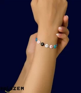 دستبند نقره رنگی دخترانه و زنانه