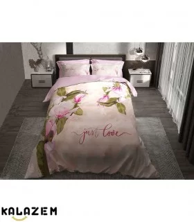 روتختی یک و دونفره گلبهی گلدار طرح لاو