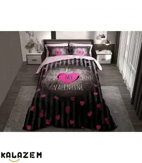 روتختی طرح قلب صورتی یک و دونفره مشکی