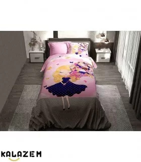 روتختی یک نفره دخترانه صورتی و طوسی