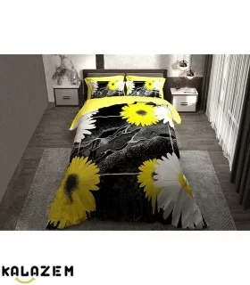 روتختی یک و دونفره گلدار زرد و سفید