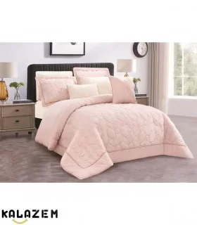 روتختی دونفره ساده صورتی هشت تکه