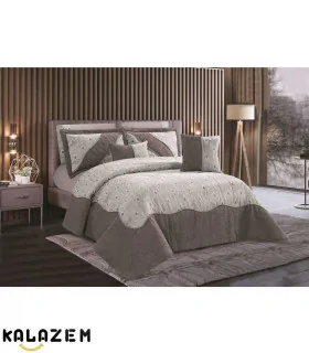 روتختی لوکس دونفره 8تکه طوسی تیره برند لاویتا مدل اِنزو