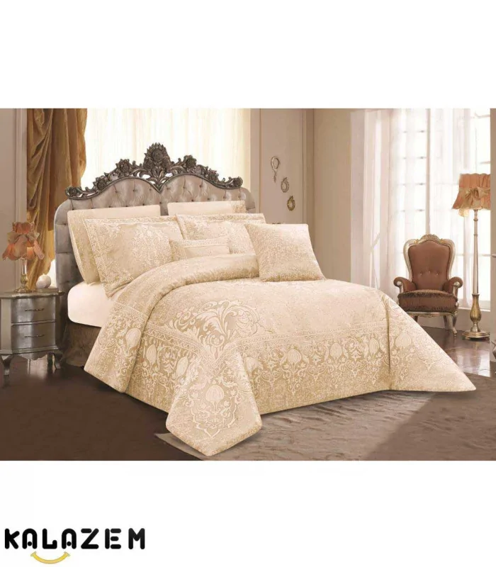 روتختی عروس دونفره 8تکه کرمی اکوبلاهوم ECOBELLA HOME مدل پترا PETRA-003