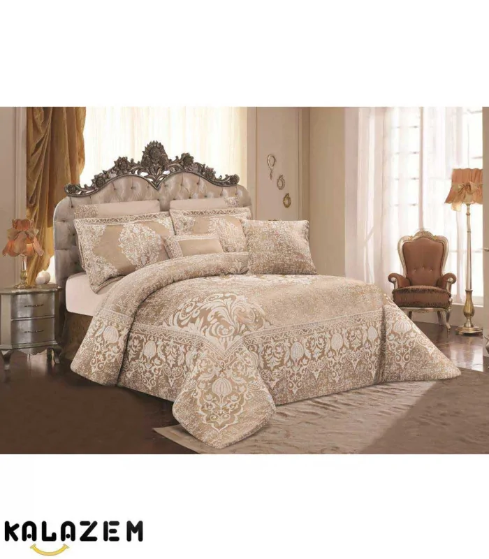 روتختی عروس دونفره 8تکه قهوه ای روشن اکوبلاهوم ECOBELLA HOME مدل پترا PETRA-005