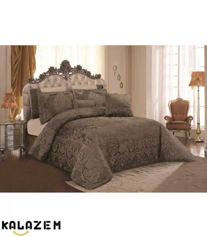 روتختی عروس دونفره 8تکه قهوه ای اکوبلاهوم ECOBELLA HOME مدل پترا PETRA-006