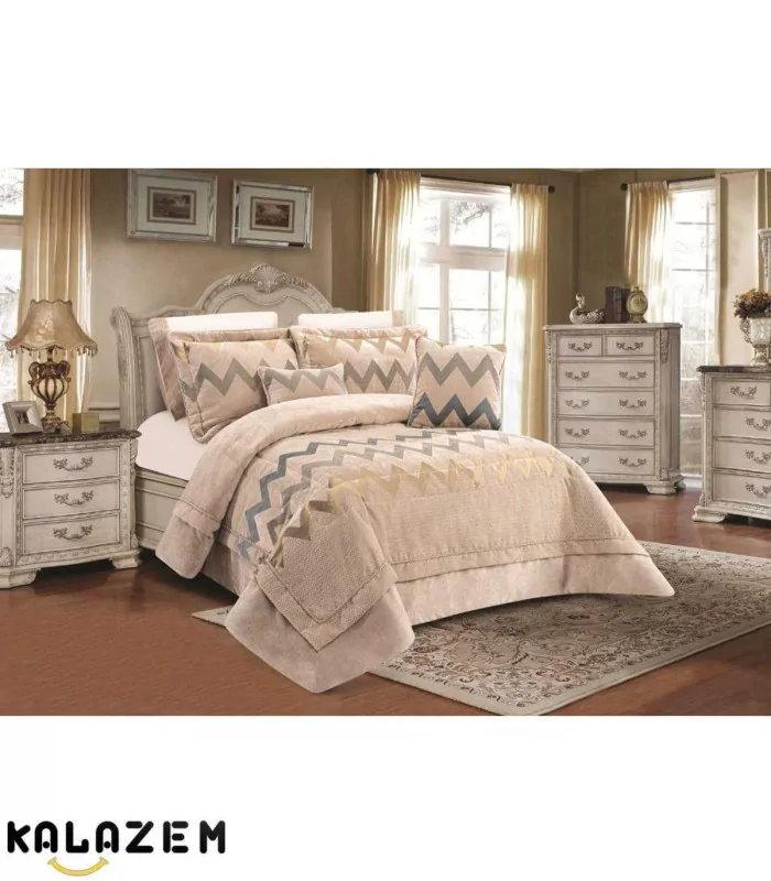 روتختی دونفره شیک کرمی 8تکه لاویتا LAVITA مدل نیلایNILAY-004