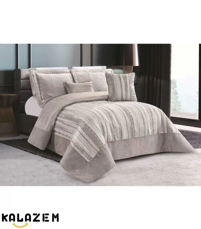 روتختی لاکچری دونفره رنگ فیلی 8تکه لاویتا Lavita مدل آنجلینا ANGELINA-002