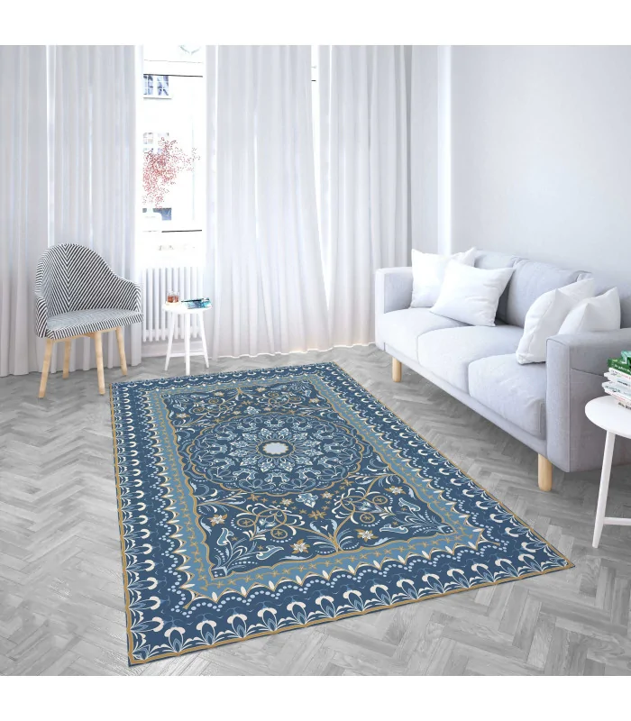 روفرشی کشدار مخمل طرح گل آبی برند آیلا AYLA کد 103