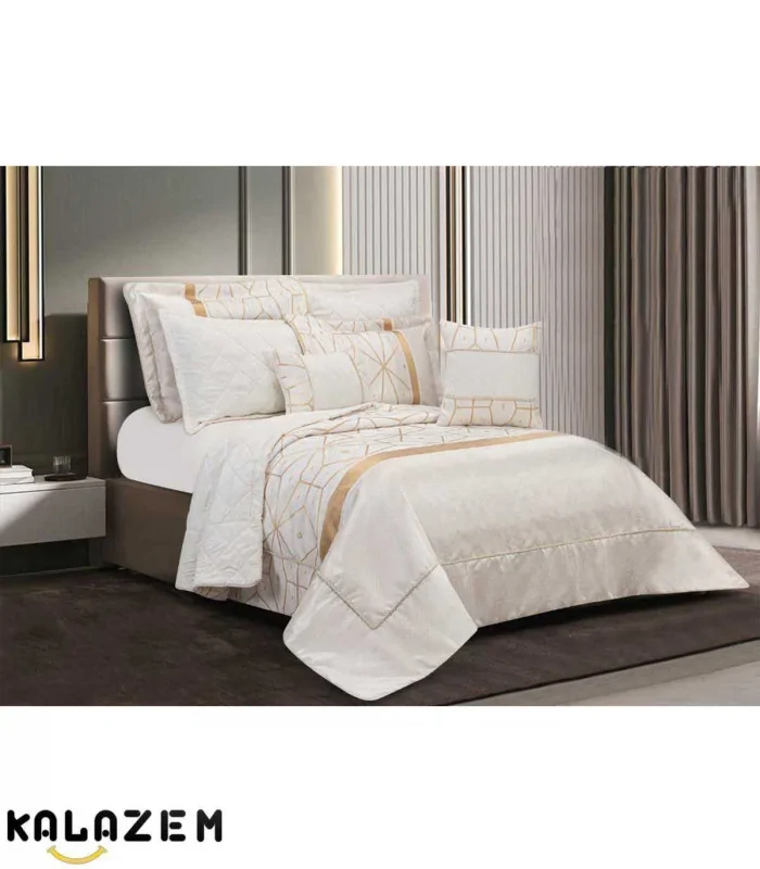 روتختی شیک عروس دونفره هشت تکه سفید اولینا EVELINA مدل اونیکس ONYX-004