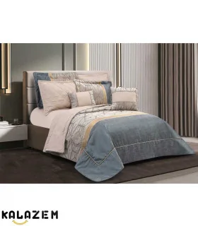 روتختی شیک عروس دونفره هشت تکه طوسی کرم اولینا EVELINA مدل اونیکس ONYX-005