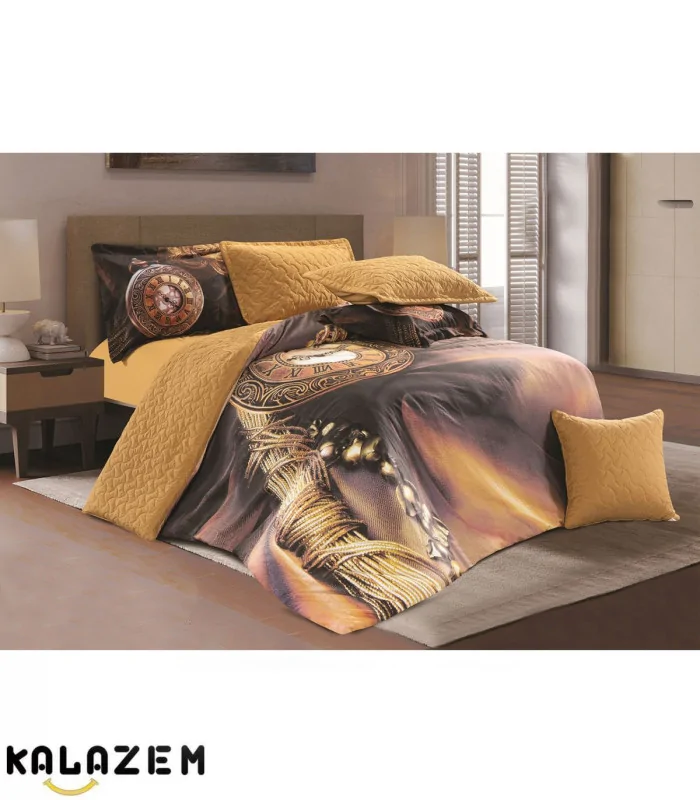 روتختی طرح دار دونفره 8تکه دورو رنگ خردلی لاویتا Lavita مدل میگلMIGEL-005 روتختی طرح دار دونفره 8تکه دورو رنگ خردلی لاویتا Lavita مدل میگلMIGEL-005