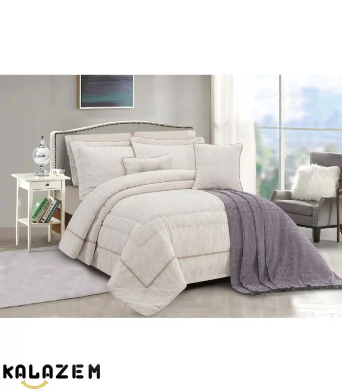 روتختی دونفره شیک 9تکه کرمی برند LaVita مدل میرایMIRAY-003