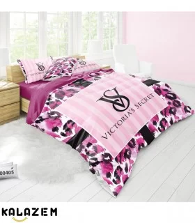 خرید روتختی دونفره صورتی طرح دار