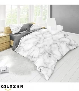 خرید روتختی دونفره سفید طرح مرمر